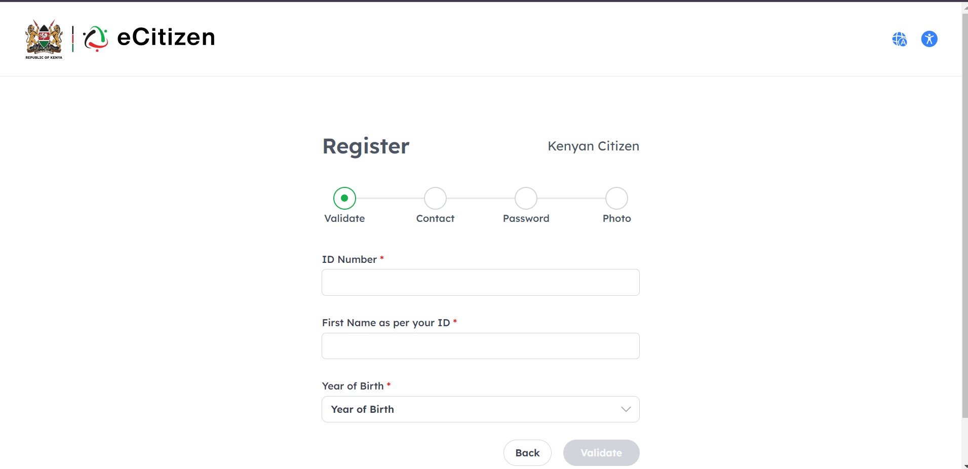 How to sign up for an eCitizen account- Fill in Details