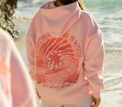 Pink Palm Puff Hoodie