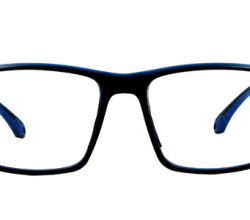 Stylish Blue Rectangular Full Rim Eyeglasses for Men and Women.