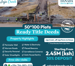 JUJA CREEK – 50 by 100 plots for sale in a secure gated community in Juja