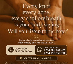 Feeling tired, heavy or tense? I’m here +254718659310