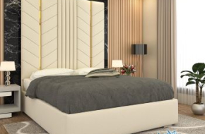 Luxurious Golden Pyramid Bed with Optional Ottoman Storage