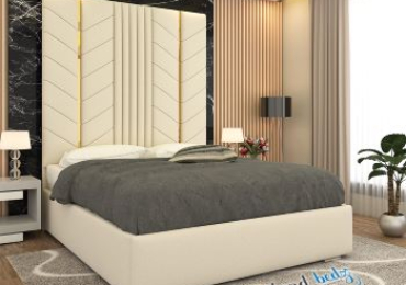 Luxurious Golden Pyramid Bed with Optional Ottoman Storage