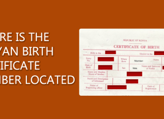 Where is the Kenyan birth certificate number located